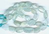 14 inch strand of 10x8mm Flat Oval Aquamarine Beads