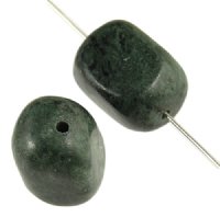 16 inch strand of 16x12mm Green Granite Nugget Beads