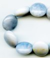 8 inch strand of 12x6mm Blue Chalcedony Coin Beads