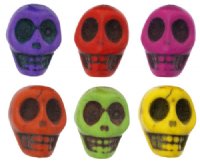 14 13mm Multi Dyed Magnesite Skull Beads