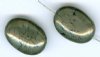 2 14x10mm Flat Oval Pyrite Beads