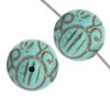 12 15mm Round Carved Turquoise Dyed Magnesite Beads