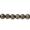 15.5 Inch Strand of 6mm Round Pyrite Beads