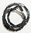 16 Inch Strand of 13x4mm Black Stone Rectangle Beads