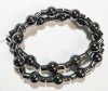 16 inch strand of 20x10mm Hematite Tube and Ball Beads