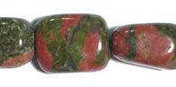 16 inch strand of 20x15mm Unakite Smooth Nugget Beads