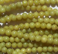 16 inch strand of Round 4mm Olivine Jade Beads