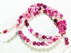 16 inch strand of 4mm Round Striped Pink Agate Beads