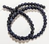 16 inch strand of 6mm Round Dark Blue Howlite Beads