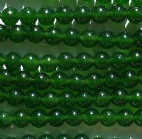 16 inch strand of 6mm Round Medium Green Jade Beads