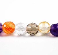 16 Inch Strand of 6mm Round Faceted Multi Stone Beads