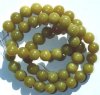 16 inch strand of 8mm Round Olivine Jade Beads