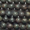 16 inch strand of 8mm Round Black Rhyolite Jasper Beads