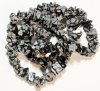 16 inch strand of Snowflake Obsidian Chips