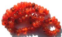 16 inch strand of 4x8mm Carnelian Smooth Rondelle Beads