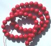 16 inch strand of 8mm Round Dyed Bamboo Coral Beads