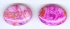 2 18x13mm Flat Oval Dyed Pink Crazy Stone