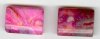 2 18x13x5mm Flat Rectangle Dyed Pink Crazy Stone