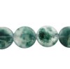 1, 20x6mm Green Banded Jade Coin Bead