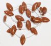 22 pcs of 16x8mm Marquis Oval Drop Goldstone Beads