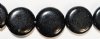 11pcs 20x6mm Black Stone Coin Beads