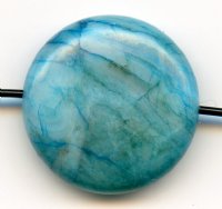 1, 20x7mm Blue Crazy Stone Coin Bead