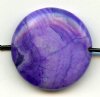 1, 20x7mm Purple Crazy Stone Coin Bead