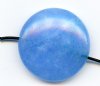 1, 25x6mm Dyed Malaysian Blue Jade Coin Bead