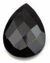 1, 25x16mm Black Onyx Flat Faceted Briolette