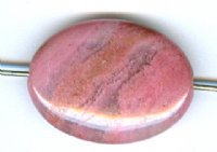 1, 18x13mm Rhodonite Flat Oval Bead