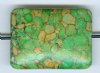 1 30x22mm Forest Howlite Flat Rectangle Bead