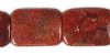 1, 31x23mm Dyed Red Fossil Coral Rectangle Bead