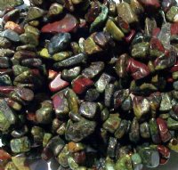 36 Inch Strand of Dragon Blood Jasper Chip Beads
