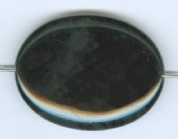 1 40x30mm Flat Oval Black Onyx Bead