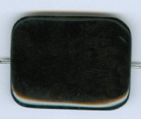 1 40x30mm Flat Rectangle Black Onyx Bead