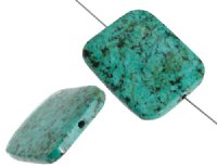 1, 40x30mm African Turquoise Flat Rectangle Bead