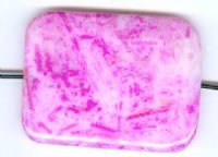 1 40x30mm Flat Rectangle Dyed Pink Crazy Stone Bead