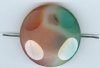 1 42mm Cut Rainbow Agate Coin Bead