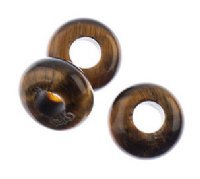 2, 4x10mm Large Hole Boho Rondelle Tiger Eye Beads