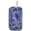55x32mm Dyed Blue Agate Rectangle Pendant with Silver Plate Bail