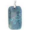 55x32mm Dyed Turquoise Agate Rectangle Pendant with Silver Plate Bail