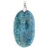 55x32mm Dyed Turquoise Agate Oval Pendant with Silver Plate Bail