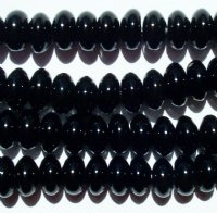 16 inch strand of 5x9mm Black Onyx Rondelle Beads