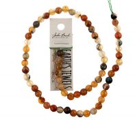 16 inch strand of 6mm Faceted Round Amber Agate Beads
