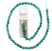 16 inch strand of 6mm Faceted Round Green Agate Beads
