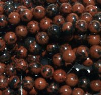 16 inch strand of 6mm Round Mahogany Obsidian Beads