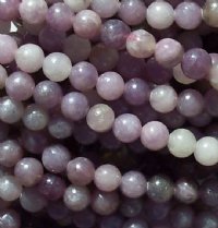 16 Inch Strand of 6mm Round Lilac Stone Beads