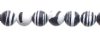 8 Inch Strand of Global Chic Reconstructed Stone 6mm Round Beads - Abstract Black & White