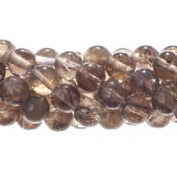 15.5 inch strand of 7mm Round Smoky Quartz Beads