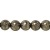 15.5 Inch Strand of 8mm Round Pyrite Beads